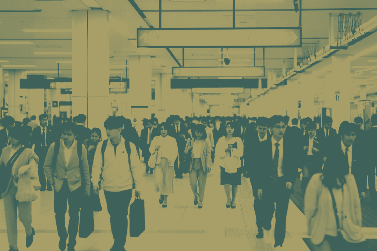 Busy transport hub in Asia